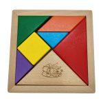 7 Piece Wooden Tangram Puzzles for Mind Development of Kids (Multi Color)