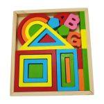 Colorful Stacking Blocks Set, Wooden Colorful Stacking Toy Visual Spatial Skills Rounded Edges Various Stacking Methods for Home Play for Kids