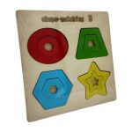 Wooden Puzzle Shape Matching Board Learning Toy Tray for Kid